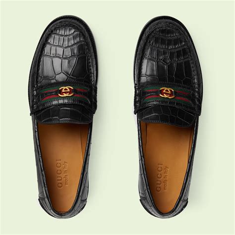 gucci loafers crocodile|Gucci snake loafers.